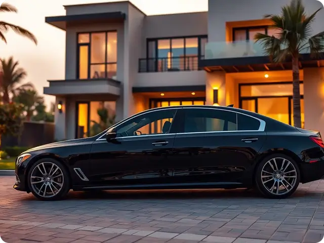 Luxury car infront of a house in bahria town